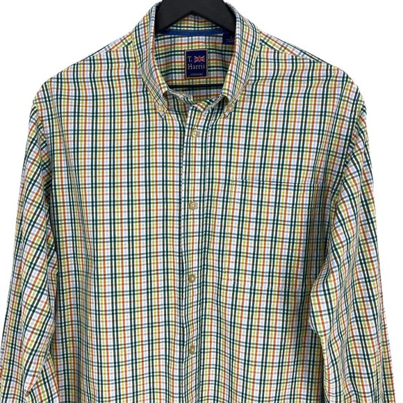 T.HARRIS LONDON Tattersall Plaid Button Down Shirt - Picture 7 of 16